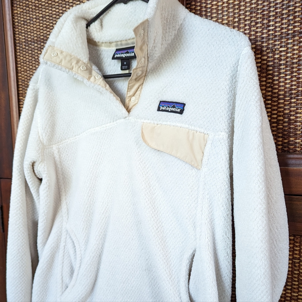 Warm Patagonia Women Re-Tool Snap-T Fleece White Cream Color, Medium